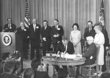 Truman becomes first former president to address the U.S. Senate.