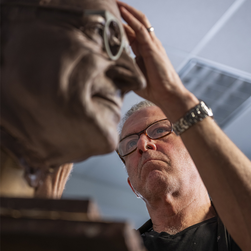 Tom Corbin, sculptor working on the Truman Statue Tom Corbin, sculptor working on the Truman Statue