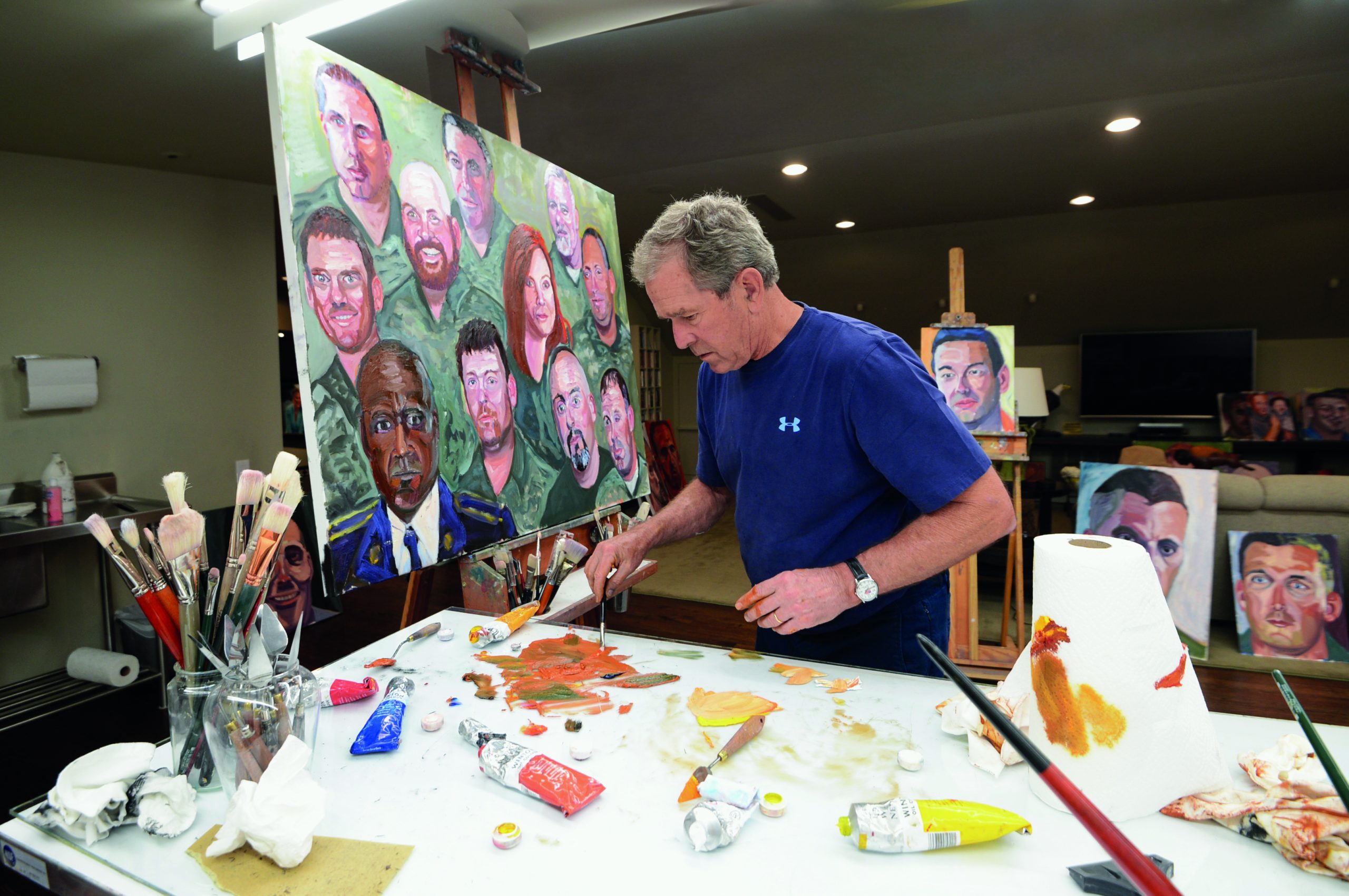 President Bush painting. Photo by Grant Miller