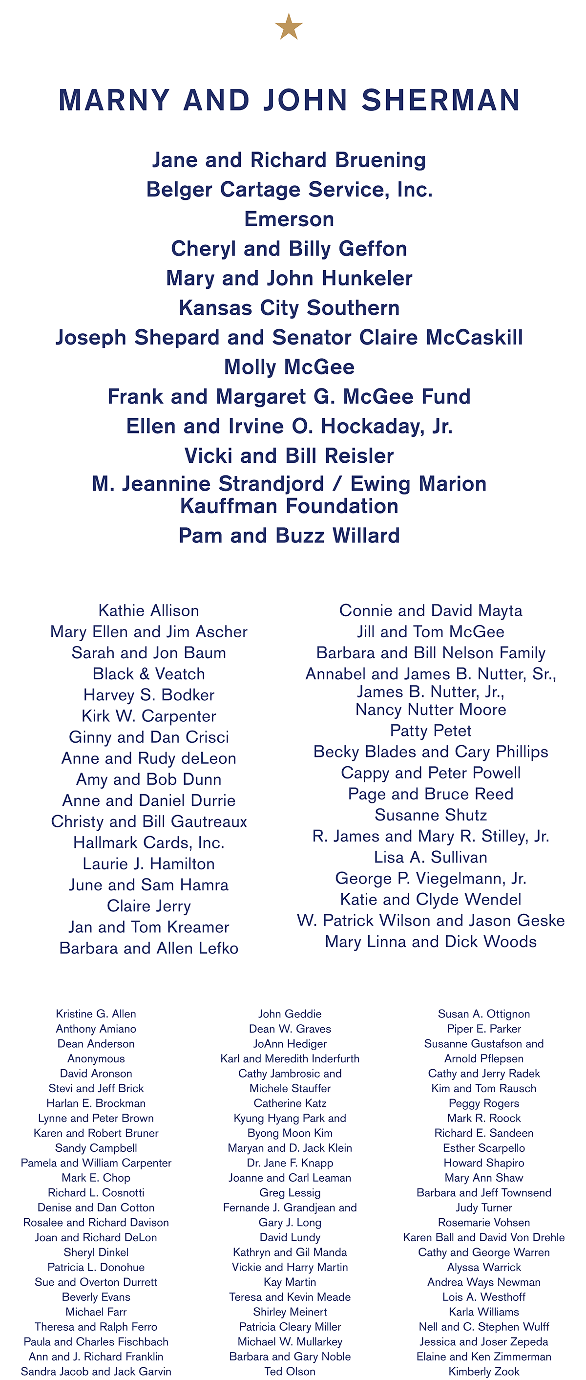 Truman Statue Donors
