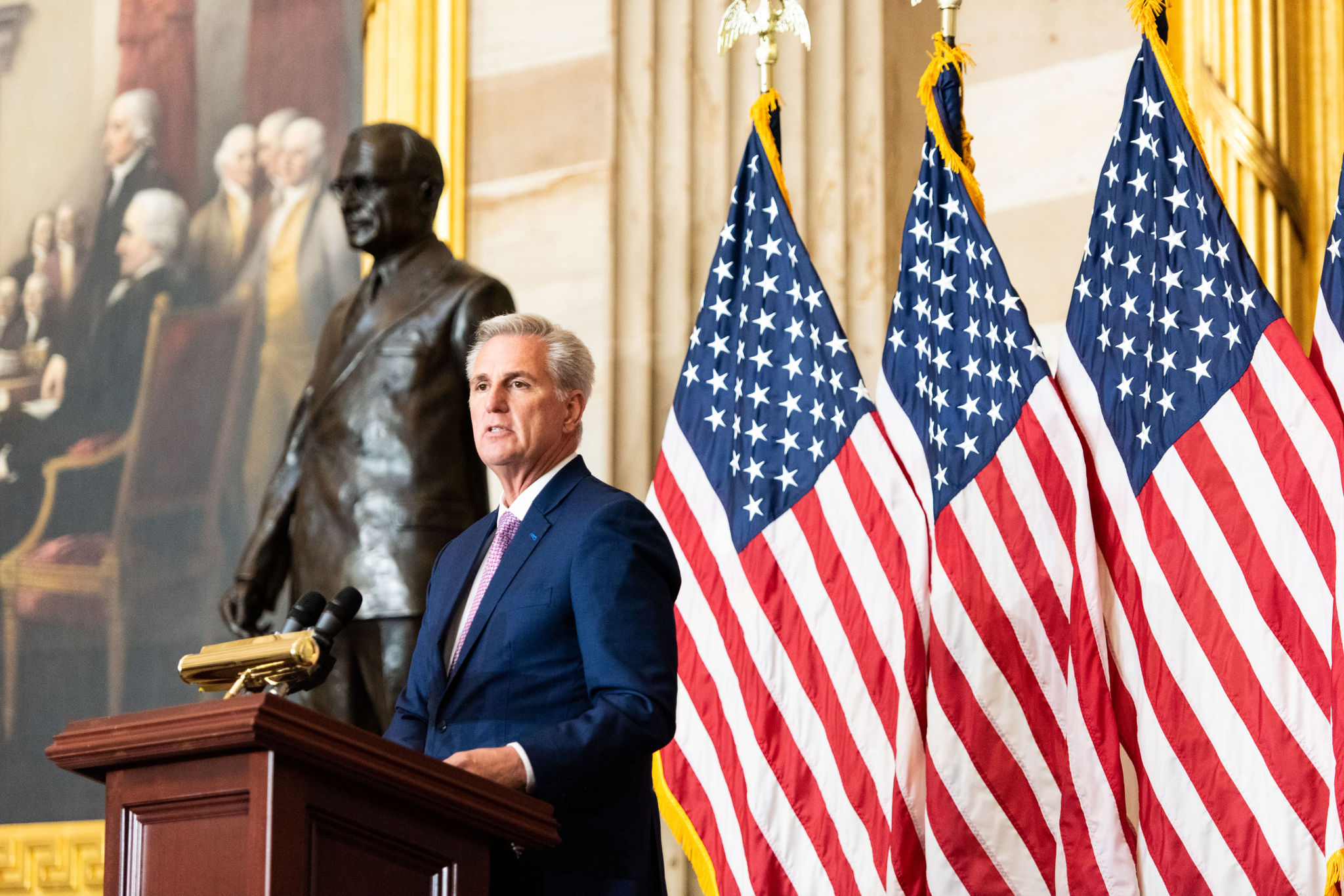 Honorable Kevin McCarthy spoke at the unveiling and dedication of the Truman Statue in the U.S. Capitol Rotunda