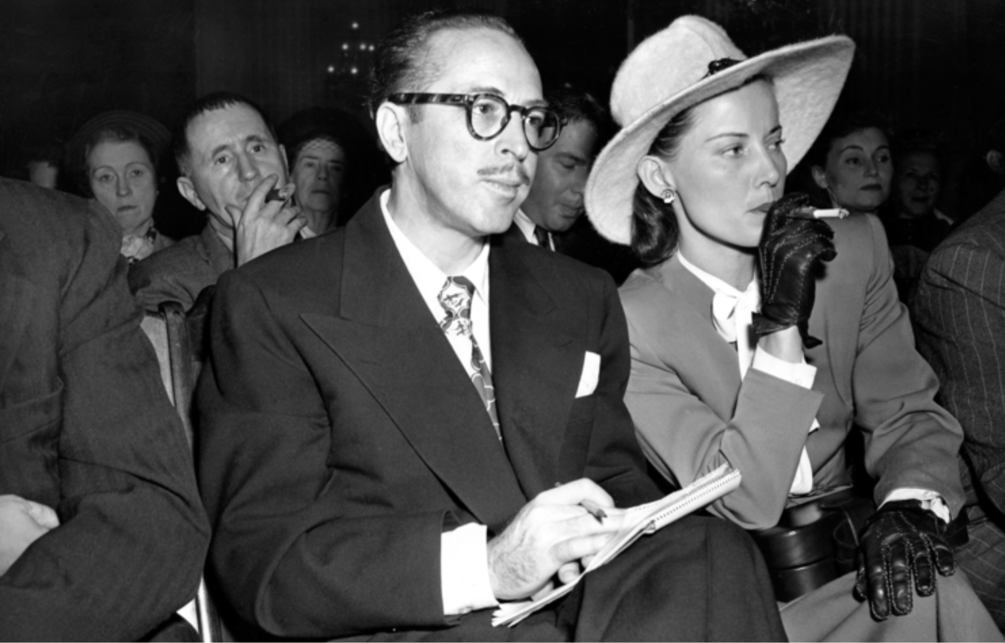 Colorado screenwriter and novelist Dalton Trumbo with his wife Cleo at a 1947 House Un-American Activities Committee hearing. 