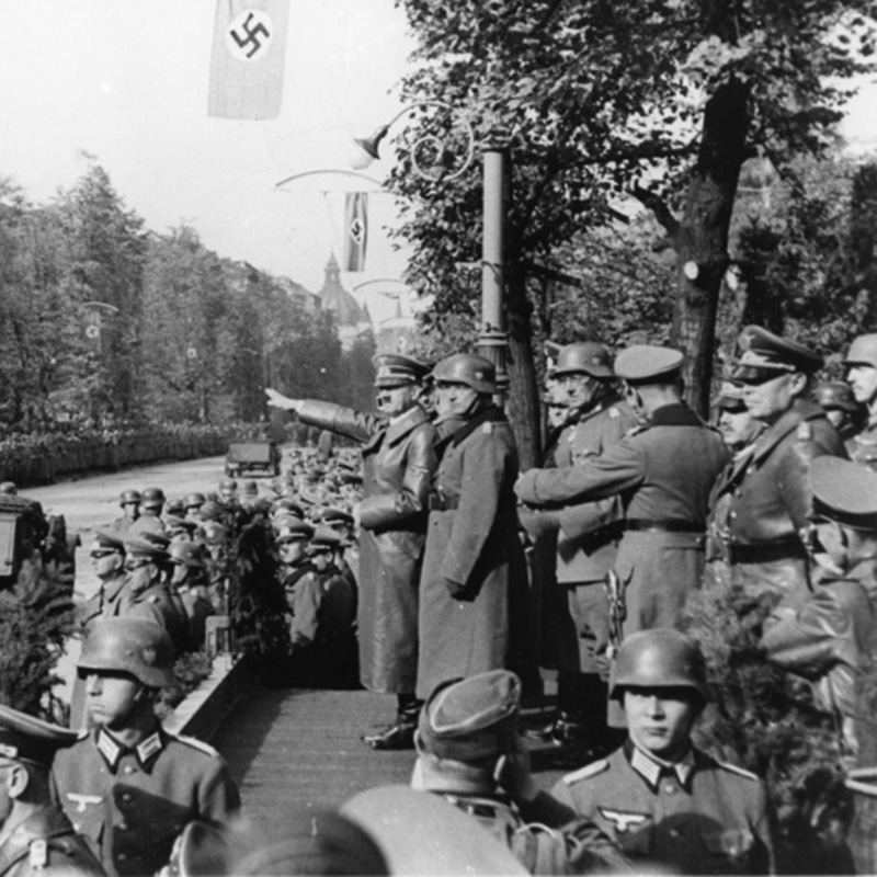 Adolf Hitler Watching Over a Parade